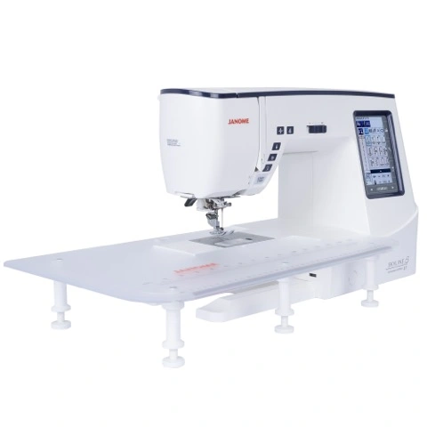 Janome Skyline 7 Anniversary Edition configured with an extra-wide quilting extension table layout near Wake Forest, NC.