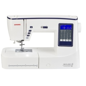 Janome Skyline S3 10th Anniversary Edition computerized sewing and quilting machine on display at The Broken Needle in Bunn, NC.