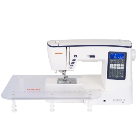 Janome Skyline S6 Anniversary Edition configured with an extra-wide quilting extension table near Raleigh, NC.