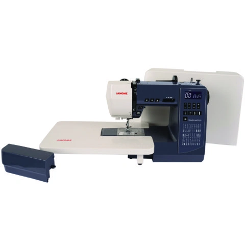 • Janome Travel Mate 50 wide extension table attachment and bonus quilting kit items on display near Raleigh, NC.