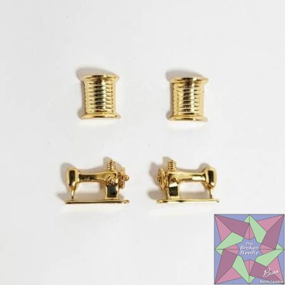 Thread & Machine Earring Set of 2 Gold