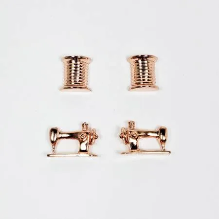 Thread & Machine Earring Set of 2 Rose Gold Thread & Machine Earring Set of 2 Rose Gold