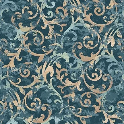 Garden Symphony - Scrolls - Blue