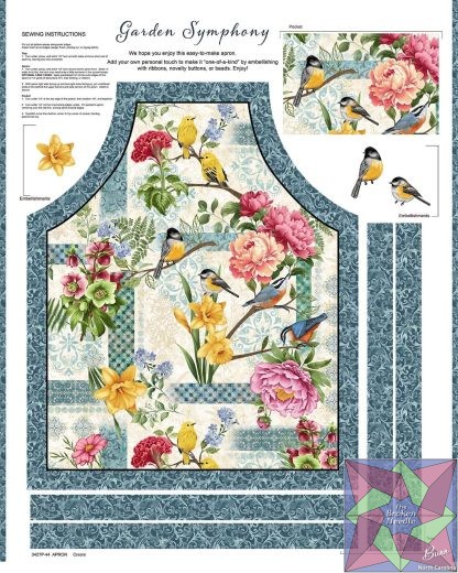 Garden Symphony - 1 Yard Apron Panel