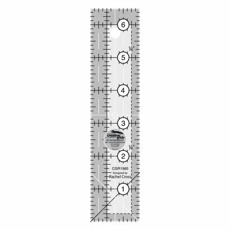 Creative Grids Quilt Ruler 1-1/2in x 6-1/2in Creative Grids Quilt Ruler 1-1/2in x 6-1/2in