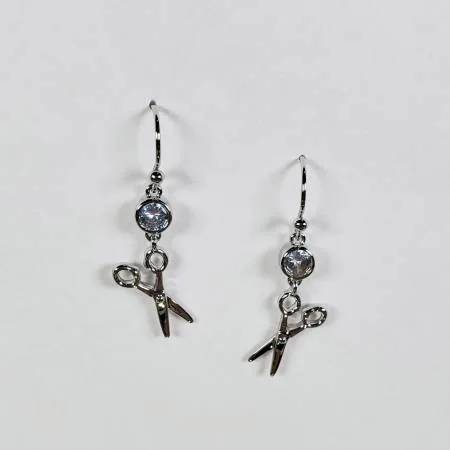 Scissor Drop Earring Silver