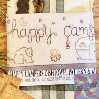 Happy Campers Dishtowel Pattern and Kit Bareroots