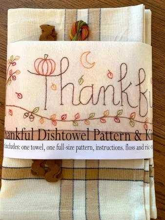 Thankful Dishtowel Pattern and Kit Bareroots