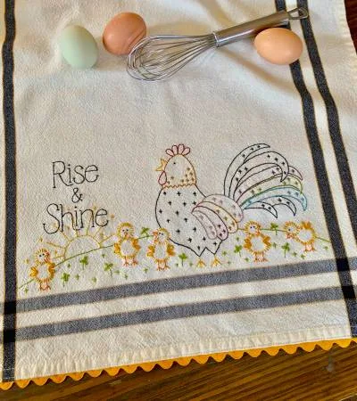 Rise and Shine Dishtowel Pattern and Kit Bareroots