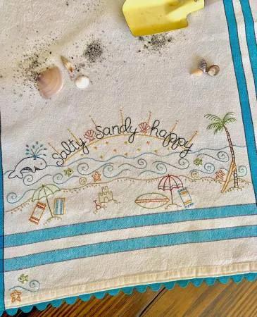 Salty Sandy Dishtowel Pattern and Kit Bareroots