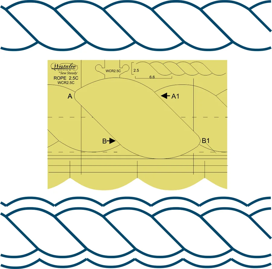 WESTALEE DESIGN 2.5″ CONTINUOUS ROPE AND ECHO TEMPLATES high shank