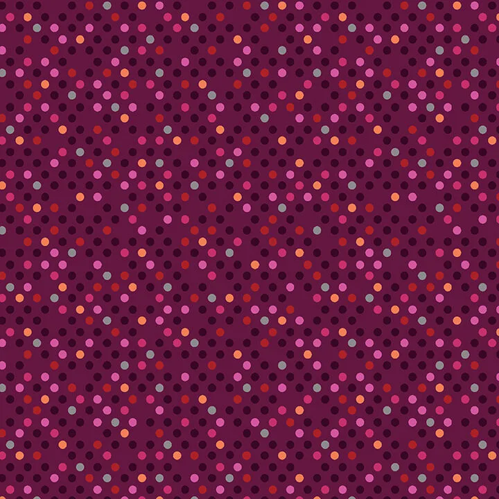 Dazzle Dots - Confetti Drop - Dark Red/Multi