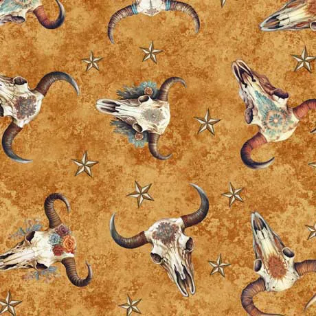 Running Wild - Amber - Cow Skulls