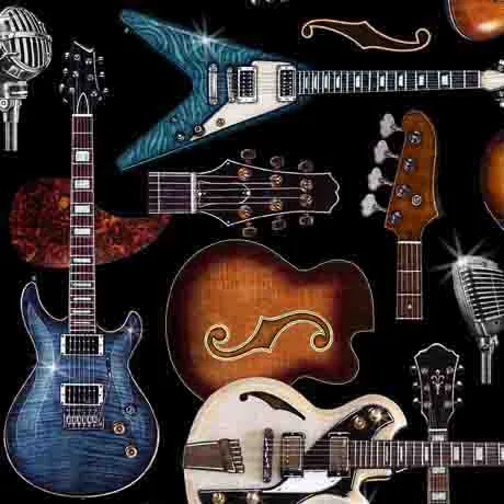 Rock N Roll Fantasy - Guitars - Black