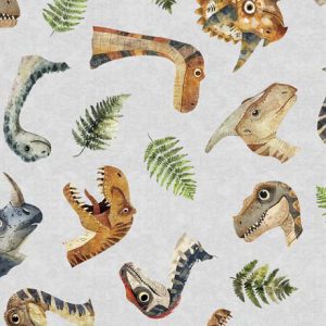 Dinoroaes - Dino Heads & Ferns - Grey