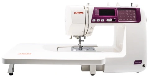 Janome 5300QDC limited edition Grape purple sewing machine extension table and even feed walking foot near Wake Forest, NC.