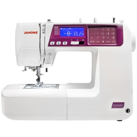 Janome 5300QDC computerized sewing machine in limited edition Grape Purple on display at The Broken Needle in Bunn, NC.