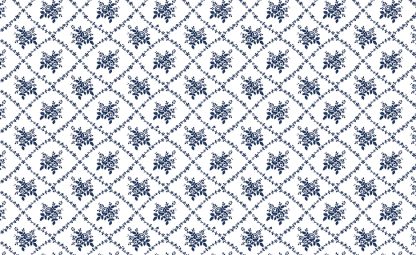 Classic Keepsakes -Rose Trellis- 14648 White-Navy