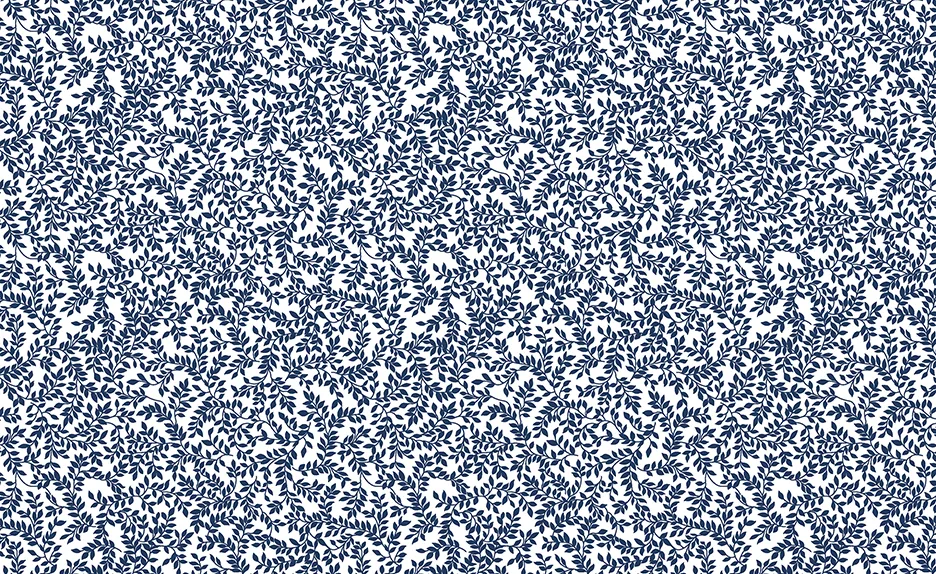 Classic Keepsakes -Mini Ferns- 14649 White-Navy