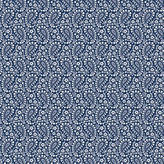 Classic Keepsakes -Paisley Floral- 14650 Navy Blue