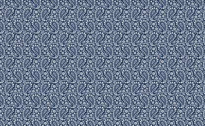 Classic Keepsakes -Paisley Floral- 14650 Navy Blue