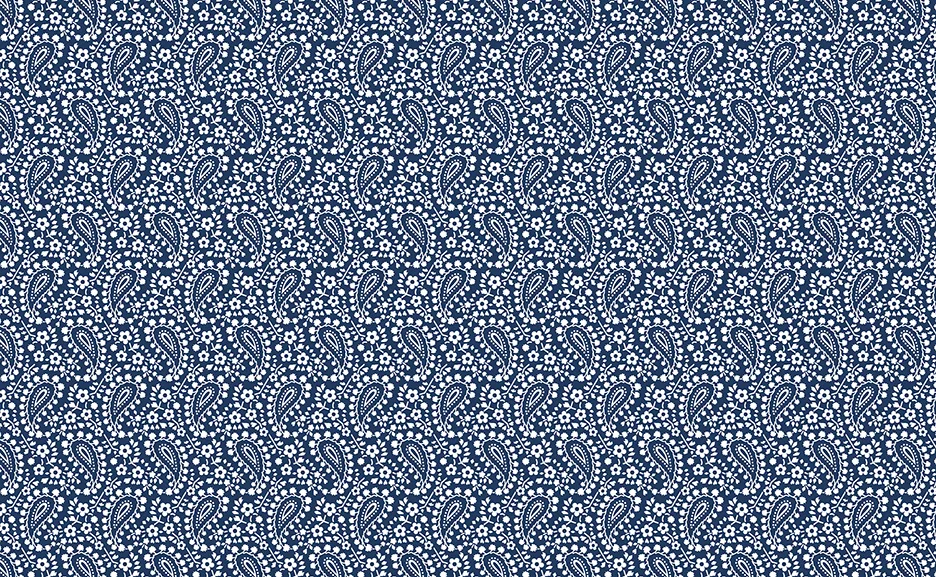 Classic Keepsakes -Paisley Floral- 14650 Navy Blue