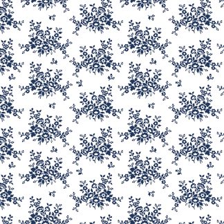 Classic Keepsakes -Mini Floral Bouquet- 14651 White-Navy