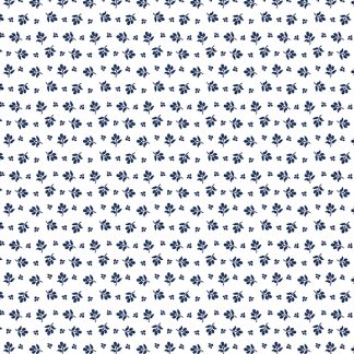 Classic Keepsakes - Little Flower Buds- 14654 White-Navy