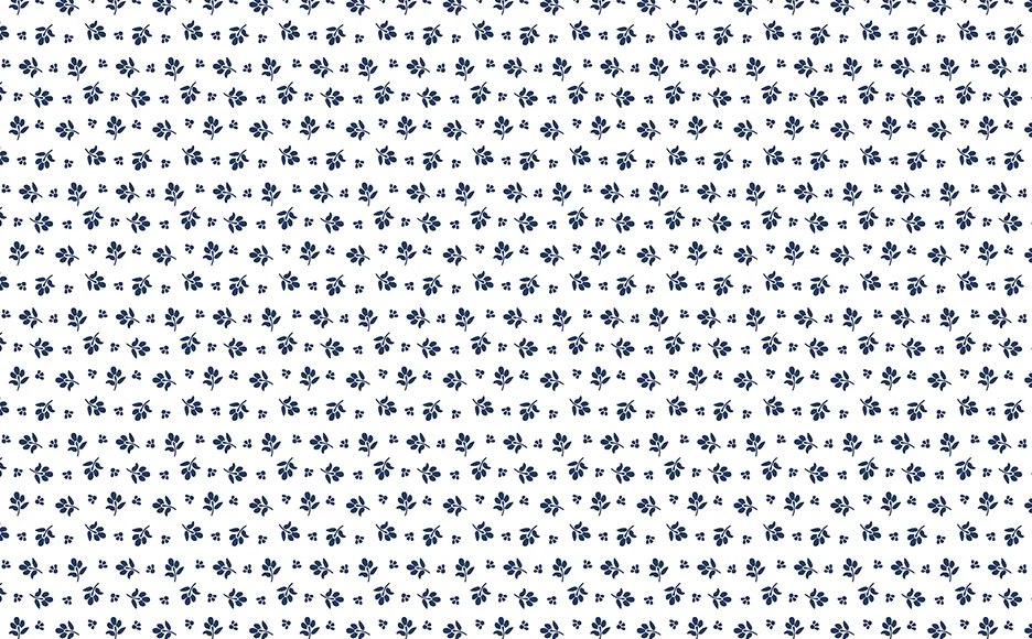 Classic Keepsakes - Little Flower Buds- 14654 White-Navy