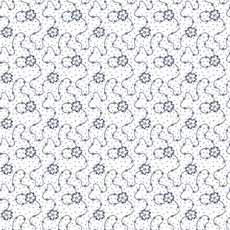 Classic Keepsakes - Calico Floral- 14655 White-Navy