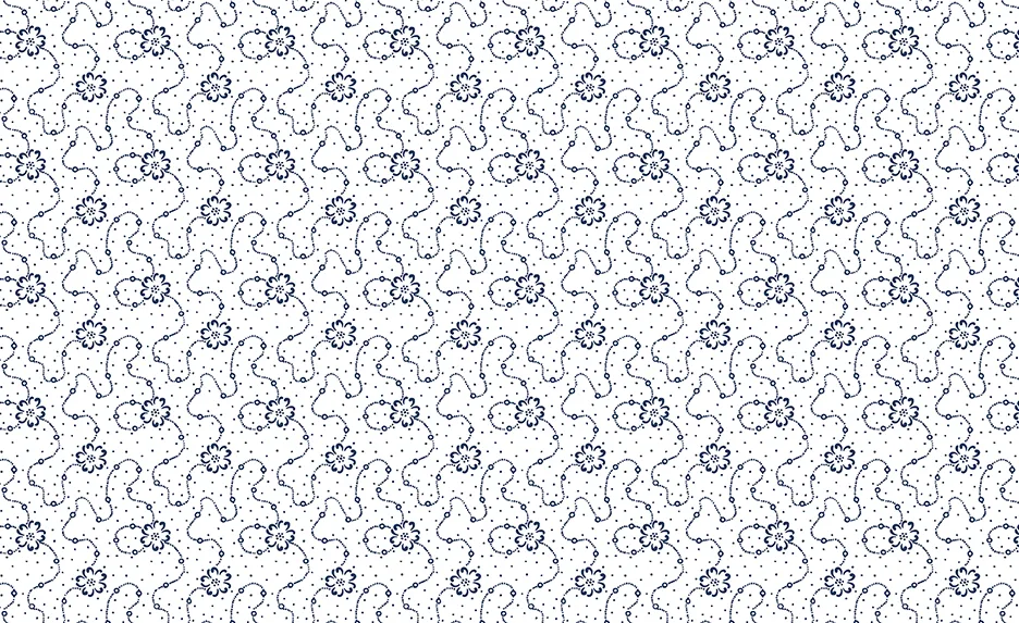 Classic Keepsakes - Calico Floral- 14655 White-Navy