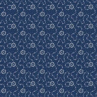 Classic Keepsakes - Calico Floral- 14655 Navy Blue