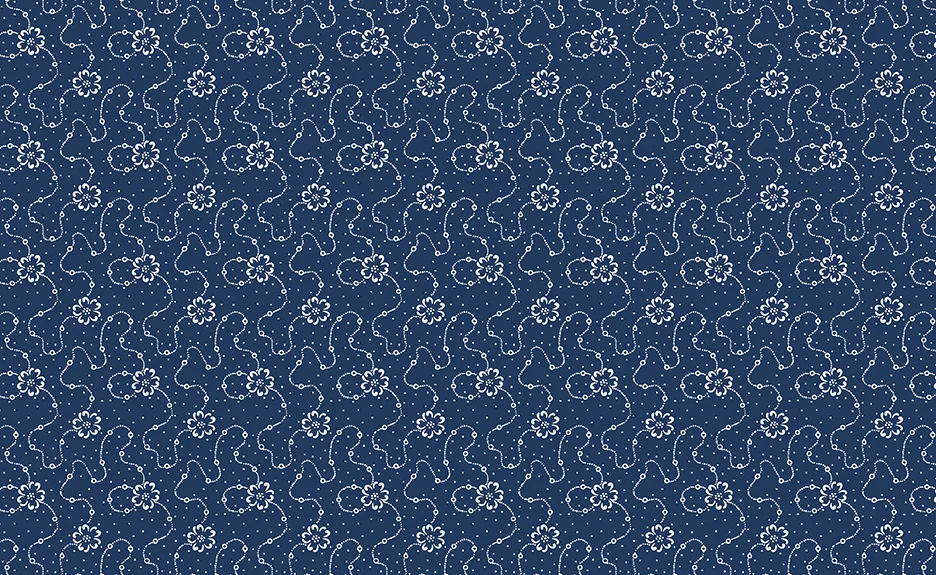 Classic Keepsakes - Calico Floral- 14655 Navy Blue