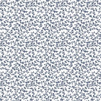 Classic Keepsakes -Vineyard Floral- 14659 White-Navy