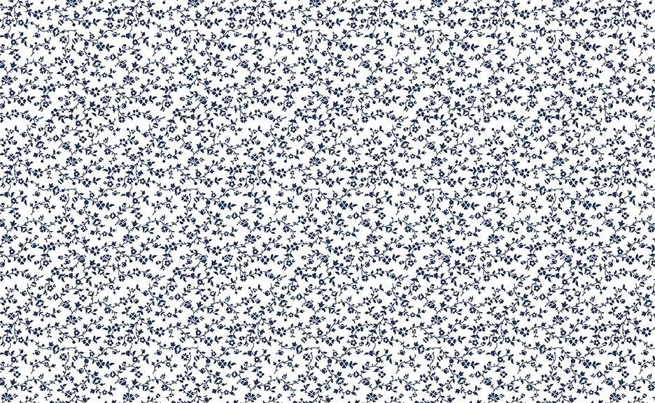 Classic Keepsakes -Vineyard Floral- 14659 White-Navy