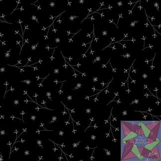 Kimberbell Quilt Backs 108" black gray floral