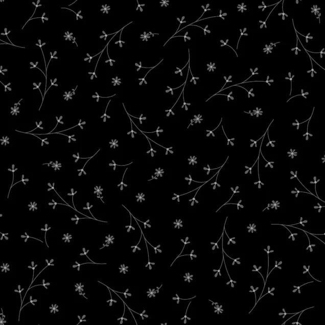 Kimberbell Quilt Backs 108" black gray floral