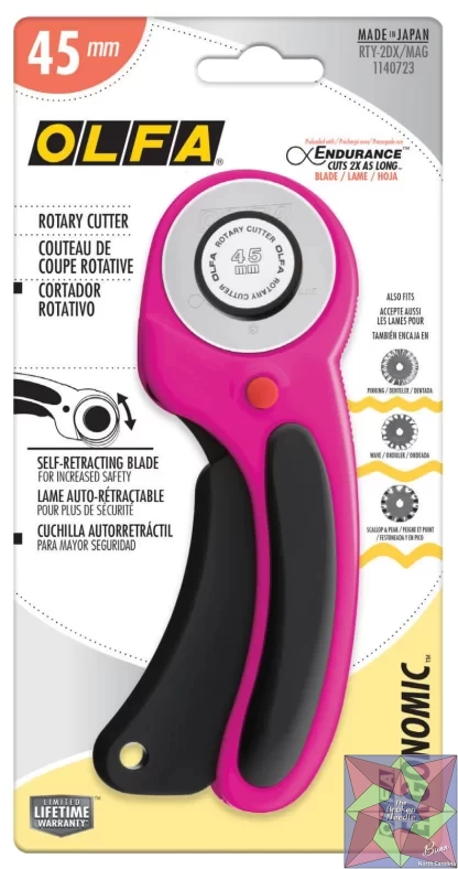 45mm Ergonomic Rotary Cutter Magenta