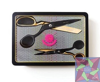 Tula Pink Limited Edition Black & Gold Scissor Tin