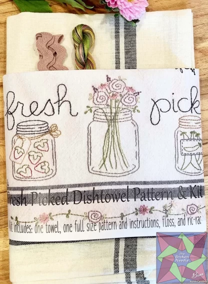 Fresh Picked Dishtowel Pattern and Floss Kit