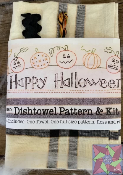 Happy Halloween Dishtowel Pattern and Floss Kit