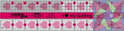 Creative Grids I Love My Quilt Friends Quilt Ruler 2-1/2in x 10in Rectangle