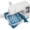 Janome Memory Craft 9850 full-color LCD touchscreen embroidery layout menu serving creators in Garner and Angier, NC.