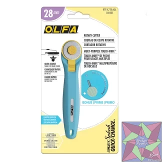 OLFA 28mm Aqua Quick Change Rotary Cutter & Bonus Touch Knife