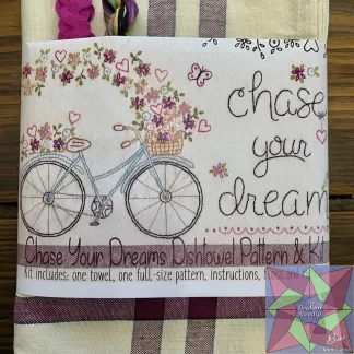 Chase Your Dreams Embroidery Dishtowel Kit Bareroots