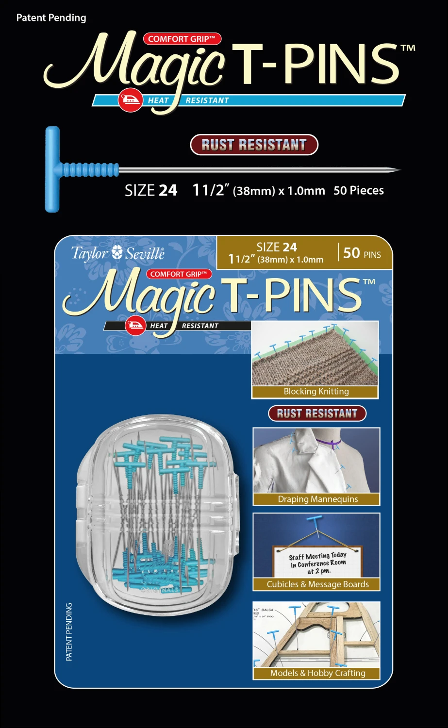 Magic T-Pins Size 24 50pc