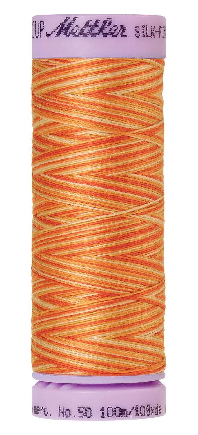 Silk-Finish 50wt Variegated Cotton Thread 109yd/100M Rust Ombre