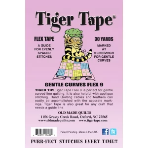 Tiger Tape Flex Tape 1/4in x 30yd Roll 9 Lines Per Inch for Curves