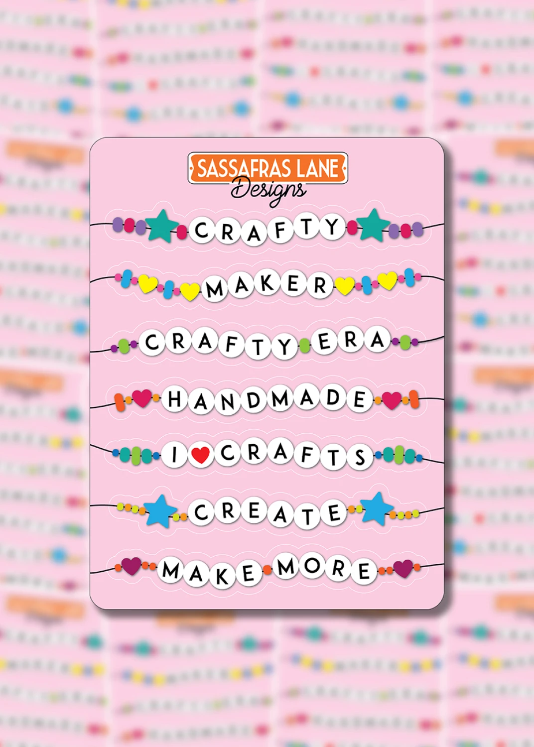 Crafty Friendship Bracelet Sticker Sheet