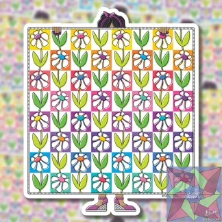 Dazy Daisy Drive Quilt Sticker